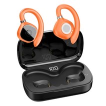 귀걸이형 G5 골전도 이어폰 호환 블루투스 5.3 무선 스포츠 러닝 헤드폰 hifi, 주황색