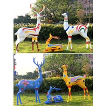 사슴 조각상 대형 조형물 정원 펜션 호텔 3마리 세트, 조합A