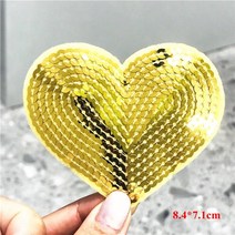 아플리케 1pcs 스팽글 하트 모양의 핑크 다채로운 패치 반짝이 스티커 diy 패브릭, 레이저 브라이트