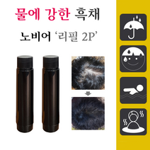 [노비어 리필] 바르는 흑채 남성 여성 정수리 탈모커버 워터프루프, 2개, 리필