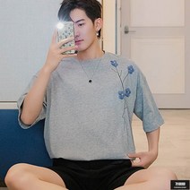 가바바 남성 오버핏 반팔티 나를 위해 꽃하나를 준비해봤어 반팔 티셔츠 G60777