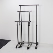 지엔디스플레이 옷방 드레스룸 보조 작은 스탠드 철제 옷가게용 옷걸이 미니행거, 3색 미니행거 아이보리크롬