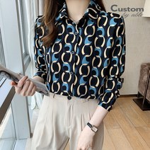 [커스텀에이블] 모던 배색 체인 블라우스_C2208BL613C