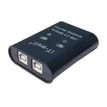 USB 2.0 수동 공유 스위치 프린터 공유 장치 허브 2 인 아웃 스플리터, 검은 색