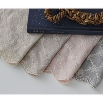 (천마마-대폭 30수바이오워싱) 꽃자수시리즈 - 리본리본 무지(4컬러) - 커텐 이불 소품 옷 쿠션, 핑크