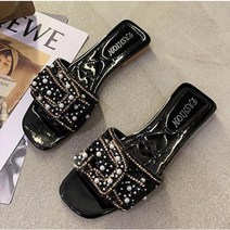 GRSOEZO 공장직영 초특가 블링블링 럭셔리 베이직 리본 비즈 큐빅 진주 슬리퍼 MS130