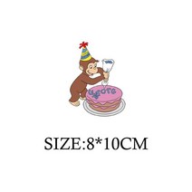 저스트씨 호기심 많은 조지 원숭이 패치 의류 열전달 열 스티커 DIY T 셔츠 아이언 온 키즈 자켓 Appliqued, [21] 7-X