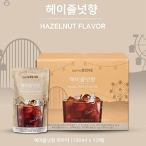 카페베네아이스파우치커피(블랙 아메리카노 헤이즐넛)190ml x10개/홈카페/편의점커피/봉지커피/얼음커피, 블랙190ml x10개