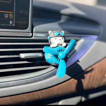 빙빙날라 차량용방향제 친환경 디퓨저 방향제 강아지 곰 캐릭터 고체 리필 디자인 3종, 3.히키베어(블랙-바닐라향)