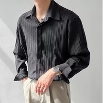 긴팔 남방 와이드 루즈핏 주름 감각 긴소매 봄계절 트렌드 고퀄리티 건달카리스마 캐쥬얼 링클프리 와이셔츠 4997919978