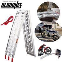 알루미늄 사다리 픽업 트럭 ATV UTV 로딩 램프 휴대용 트레일러 자동차 바이크 오토바이 다운 스트랩 포함, 한개옵션0