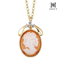 골드앤 14K 샤벳 까메오 중 목걸이 YG