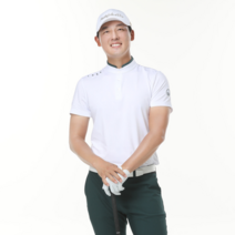 피디오 클래식 피디오 클래식 남성 피디오 스탠드 카라 숏 슬리브 셔츠 화이트