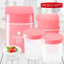 로이첸 요거트+치즈 메이커+발효용기-요구르트 제조기 요플레, 요거트+치즈 메이커+발효용기_핑크