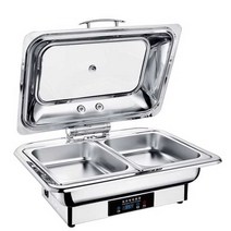 챠핑디쉬 호텔 레스토랑 음식워머기 보온 뷔페기물, 직사각형 2칸세라믹 9L지능형온도조절, 1개