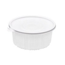 쿡앤락 220 원형탕 백색 용기 중 2.3L + 뚜껑 세트, 200세트