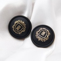 고급단추 빈티지 남성부츠 6pcs 패션 크라운 혼 블랙 메탈 정장 버튼 여성용 남성 코트 바지 장식용 실버 빅 의류 재봉 액세서리 고급 도매 단추부자재