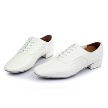 남자 흰색 유광 라틴 사교 모던 스포츠 댄스화 댄스 구두 슈즈 신발, 245, 화이트(애나멜가죽)