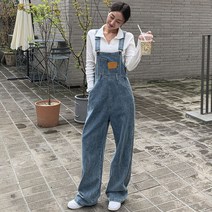 떳다그녀 브리든 와이드 데님 오버롤즈