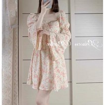쉬폰미니원피스 프렌치 데일리 브이넥 미니원피스