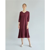 홀가먼트 V넥 하프슬리브 원피스 FD5401