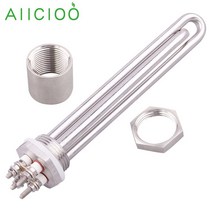 미니전기히터 12v 가열 요소 태양열 온수기 요소 난방 물 관형 전기 히터 100W 200W 300W 400W 600W, [01] 12V 100W, [01] locknut