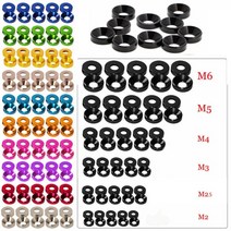 알루미늄 합금 양극산화처리 카운터 싱크 헤드 볼트 와셔 개스킷 M2 / M2.5 / M3 / M4 / M5 / M6, Orange