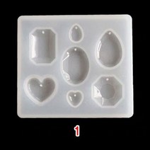 와이지알씨 미라클 실리콘 몰드 보석 팬던트형 모음 UV 레진 레진공예 미니어쳐, 56-1.실리콘 몰드 보석 하트 7구