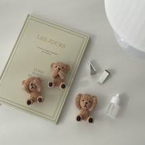 그날의향기 테디베어 곰돌이 차량용 석고방향제 새차선물 디퓨저 방향제, 입가린 테디베어, 레몬