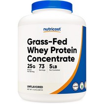 뉴트리코스트 그래스 패드 웨이 프로틴 컨센트레이트(무맛) 5LBS, 단색, 무향