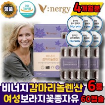 (365) 감마리놀렌산 보라지유 달맞이꽃종자 추출물 여성건강기능식품 비너지 휴럼 달맞이꽃종자유 보라지 꽃 효능, 60캡슐x6통, 6개