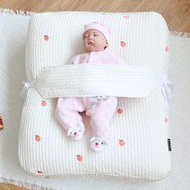플랫화이트 인견 포그미 역류방지쿠션 + 가슴스트랩, 인견 화이트 복숭아