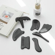 대한 폄석 괄사 얼굴 바디 경락 마사지 도구, 1개, 06_삼각빗 괄사