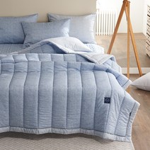 다이앤 부드러운 간절기 봄이불 항균 모달 호텔식 차렵이불 알러지케어 충전재, 블루