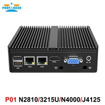 인텔-N2830 N2940 3215U N4000 J4125 i3 4005U 팬리스 미니 PC 듀얼 Lan HDMI VGA RS232 COM 컴퓨터 방화벽 기기, 8GB Ram 128GB SSD, J4125 DDR4