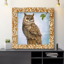 BW50095F 재물운 집들이선물 소품 풍수 현관 액자 부엉이그림 OWL10 복을부르는 안방지리 이사선물 안방 인테리어 복들어오는그림 지리에좋은 그림 금전운 미술품구매 힐링그림 bk-02654 돈들어오는 아파트실내인테리어 부자되는그림 40G