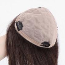 여우가발 [W2039] 완벽한 두피구현 전체불파트 정수리가발, 10cmx10cm/27cm-진한갈색, 1개
