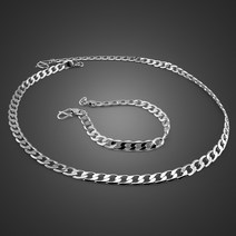 자전거체인 로드 체인링크 가드 남성용 스털링 실버 체인 슬리브 세트 925 쥬얼리 6mm 51cm 목걸이 20cm 팔찌 새로운 패션