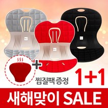 트러블체어 + 냉온찜질팩 자세교정 좌식의자 허리건강 등받이 의자 행사, 레드2개