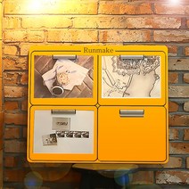 런메이크 스타일리쉬 메모보드 54종-클립 알림판 게시판, 09.A4가로형 4P_오렌지