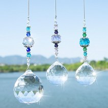 H & D 팩 3 클리어 크리스탈 프리즘 볼 레인보우 메이커 창 프리즘 Suncatcher 크리스탈 펜던트 가정 사, 한개옵션0