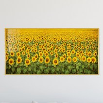 아트블루 돈 돌어오는 그림 거실 대형 와이드 물고기 추상화 황금 나무 풍수 인테리어 액자, 14_해바라기 꽃밭F_와이드