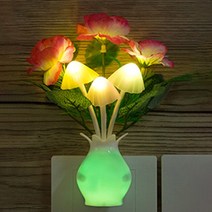 미니 밤 빛 크리 에이 티브 꽃 모양 스마트 라이트 제어 유도 LED 램프 센서 Nightlight 미국 플매트 카펫 러그 침실, [06] F US Plug