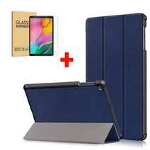 삼성 갤럭시탭A7 10.4 스마트케이스 + 9H강화유리필름 SM-T500 SM-T505 SM-T505N, 네이비+ 9H강화유리필름