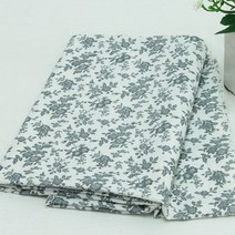 자투리 면20수 화이트바탕 그레이잔꽃