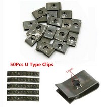 자동차범퍼고정핀 50pcs 자동차 패스너 클립 나사베이스 u 형 너트 셀프 태핑 나사, 없음