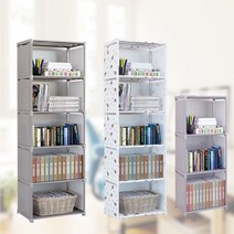 조립식 책장 다용도 틈새 수납장 패브릭 3칸 4칸 5칸, 5칸 책장 그레이, 본상품선택