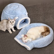 유니유 이글루 고양이 하우스 숨숨집 방석 겸용