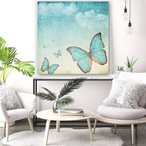 모모픽스페인팅 DIY 유화그리기 40 x 40 cm, 나비와 해바라기