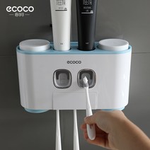 ECOCO 5구 치솔걸이 자동치약짜개 디스펜서, 분홍색, 1개